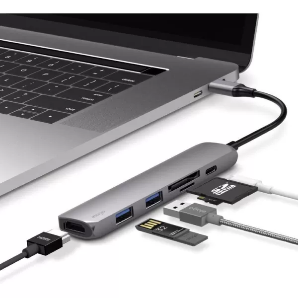 elago 6 in 1 Card Reader Compatible with MacBook Pro and Other USB TypeC Devices 4K HDMI SDTFMicro SD Slot PD Charging Port 2 USB 30 Portselago 6 in 1 Card Reader Compatible with MacBook Pro and Other USB TypeC Devices 4K HDMI SDTFMicro SD Slot PD Charging Port 2 USB 30 Ports