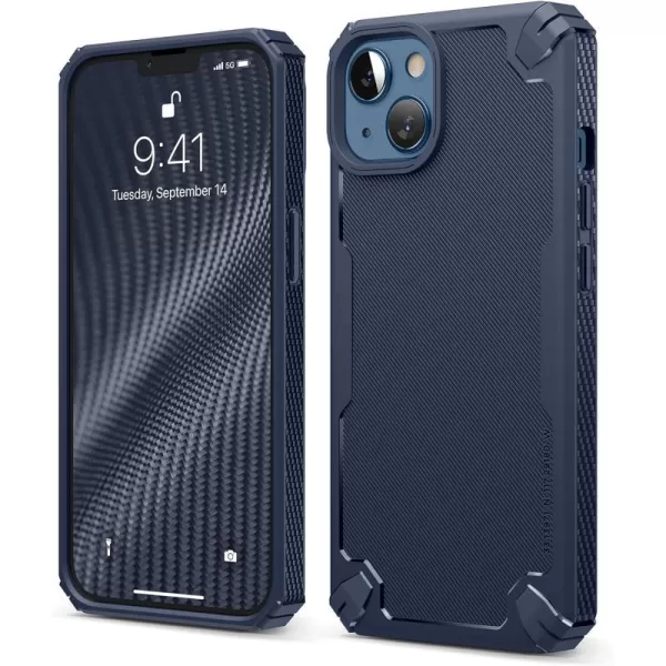 elago Armor Compatible with iPhone 13 Pro Max Case 67 Inch  US Military Grade Drop Protection HeavyDuty Protection Carbon Fiber Texture Tough Rugged Design Shockproof Bumper Cover BlackiPhone 13 Jean Indigo