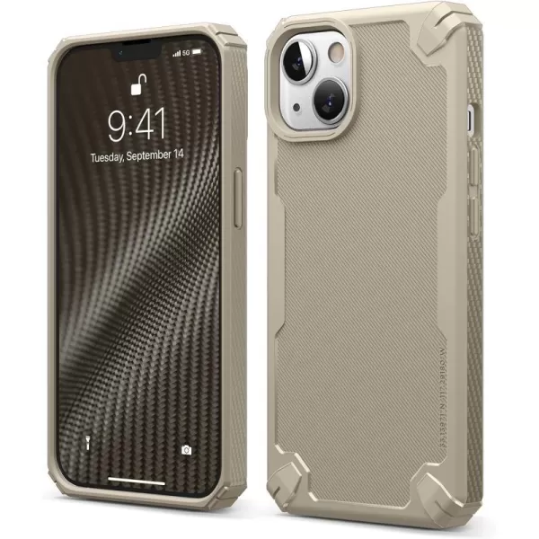 elago Armor Compatible with iPhone 13 Pro Max Case 67 Inch  US Military Grade Drop Protection HeavyDuty Protection Carbon Fiber Texture Tough Rugged Design Shockproof Bumper Cover BlackiPhone 13 Sand