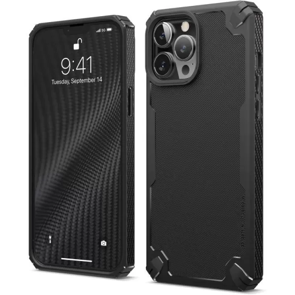 elago Armor Compatible with iPhone 13 Pro Max Case 67 Inch  US Military Grade Drop Protection HeavyDuty Protection Carbon Fiber Texture Tough Rugged Design Shockproof Bumper Cover BlackiPhone 13 Pro Max Black