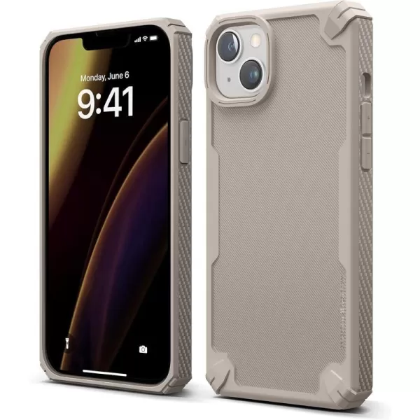 elago Armor Compatible with iPhone 14 Plus Case 67 Inch  US Military Grade Drop Protection HeavyDuty Protective Case Carbon Fiber Texture Tough Rugged Design Shockproof Bumper Cover SandSand