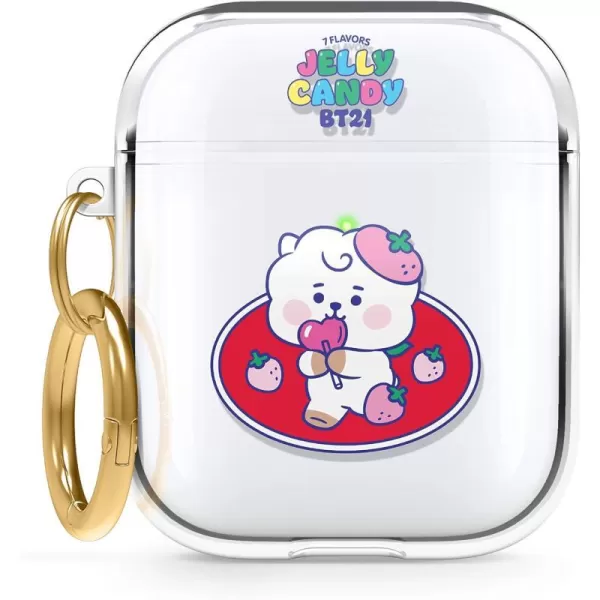 elago BT21 Case Compatible with Apple AirPods Case 1 amp 2 Clear Case with Keychain Reduced Yellowing and Smudging Supports Wireless Charging Official Merchandise RJRJ