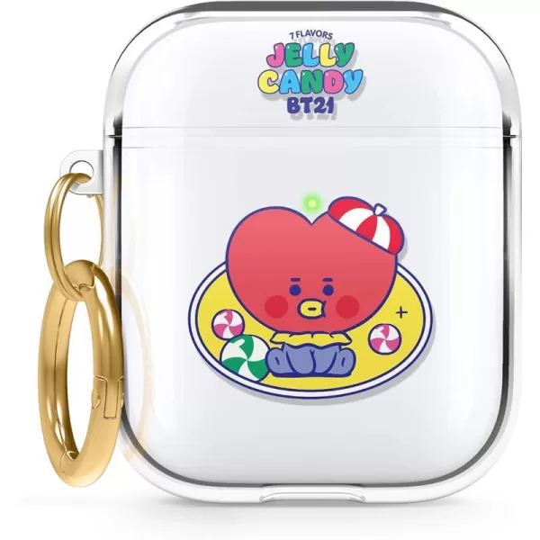 elago BT21 Case Compatible with Apple AirPods Case 1 amp 2 Clear Case with Keychain Reduced Yellowing and Smudging Supports Wireless Charging Official Merchandise RJTATA