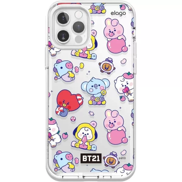 elago BT21 Hybrid Case Compatible with iPhone 12 Pro Max 67 Inch Durable Full Body Protection Raised Lip Screen amp Camera ProtectionOfficial Merchandise TATA7 Flavors