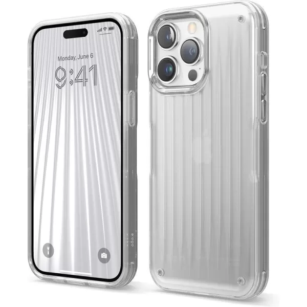 elago Buckler Compatible with iPhone 14 Pro Max Case 67 Inch  US Military Grade Drop Protection HeavyDuty Protective Cover Carbon Fiber Texture Rugged Design Shockproof Bumper Frosted ClearFrosted Clear