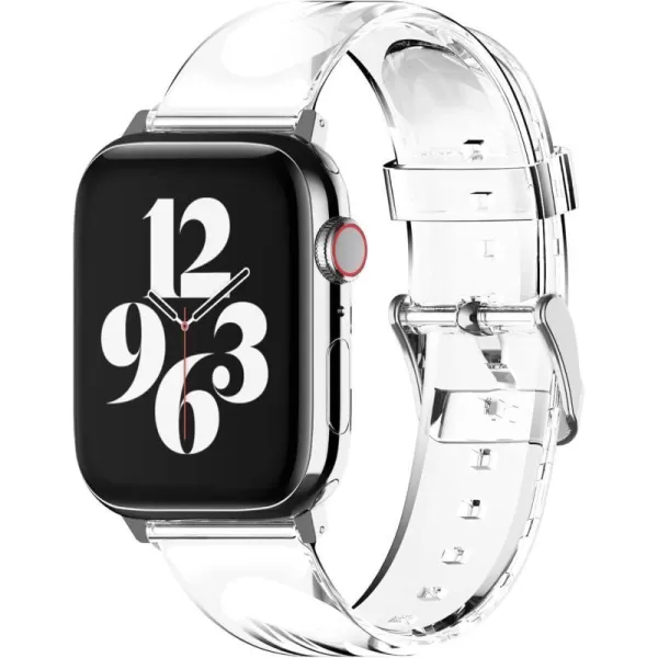 elago Clear Band Compatible with Apple Watch Band Ultra2UltraSE9876SE54321 38mm 40mm 41mm 42mm 44mm 45mm 49mm  Transparent Protective Band Watch Strap Connector Included42444549