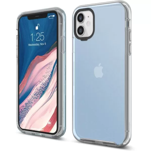 elago Clear Hybrid Case Compatible with iPhone 11 Neon YellowAqua Blue