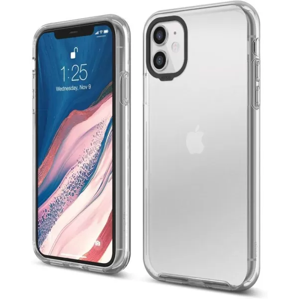 elago Clear Hybrid Case Compatible with iPhone 11 Neon YellowCrystal Clear