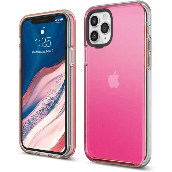 elago Clear Hybrid Case Compatible with iPhone 11 Pro Aqua BlueNeon Pink