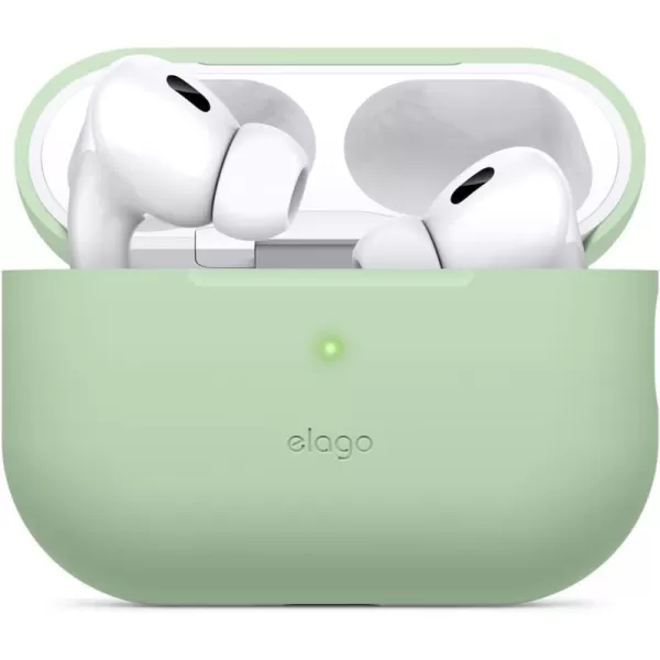 elago Compatible with AirPods Pro 2nd Generation Case 2022 Protective Silicone Case Compatible with Apple AirPods Pro 2 Front LED Visible Supports Wireless Charging MintPastel Green