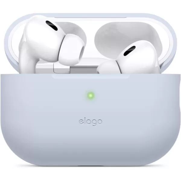 elago Compatible with AirPods Pro 2nd Generation Case 2022 Protective Silicone Case Compatible with Apple AirPods Pro 2 Front LED Visible Supports Wireless Charging MintLight Blue