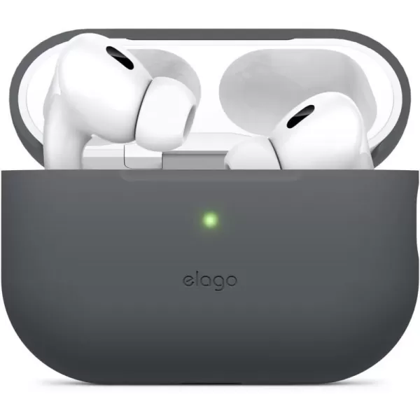 elago Compatible with AirPods Pro 2nd Generation Case 2022 Protective Silicone Case Compatible with Apple AirPods Pro 2 Front LED Visible Supports Wireless Charging MintDark Grey