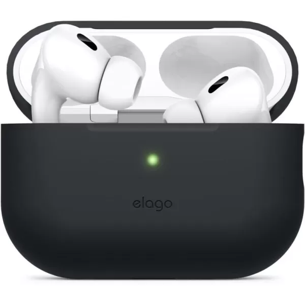 elago Compatible with AirPods Pro 2nd Generation Case 2022 Protective Silicone Case Compatible with Apple AirPods Pro 2 Front LED Visible Supports Wireless Charging MintBlack