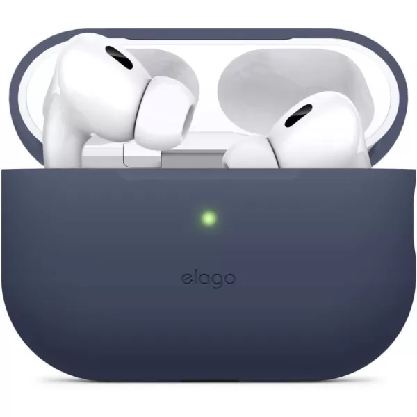 elago Compatible with AirPods Pro 2nd Generation Case 2022 Protective Silicone Case Compatible with Apple AirPods Pro 2 Front LED Visible Supports Wireless Charging MintJean Indigo