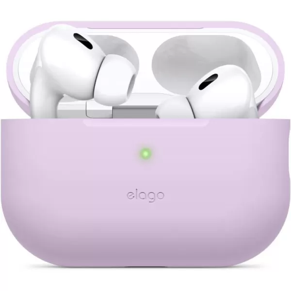 elago Compatible with AirPods Pro 2nd Generation Case 2022 Protective Silicone Case Compatible with Apple AirPods Pro 2 Front LED Visible Supports Wireless Charging MintLavender