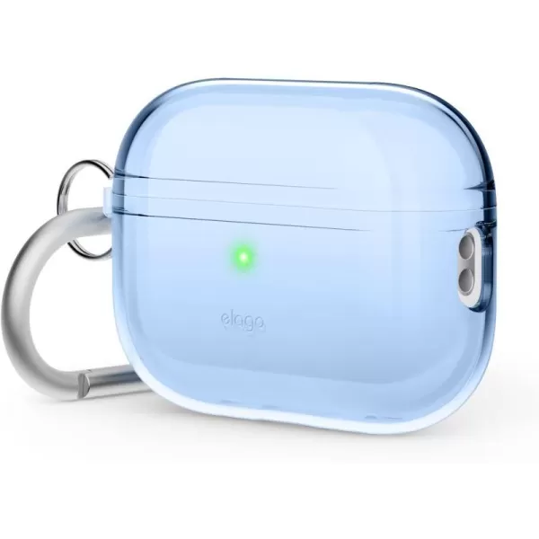 elago Compatible with AirPods Pro 2nd Generation Case Clear  Compatible with AirPods Pro 2 Case Protective Case with Keychain Transparent Wireless Charging Reduced Yellowing TransparentAqua Blue