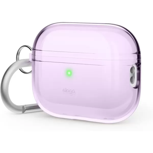 elago Compatible with AirPods Pro 2nd Generation Case Clear  Compatible with AirPods Pro 2 Case Protective Case with Keychain Transparent Wireless Charging Reduced Yellowing TransparentLavender