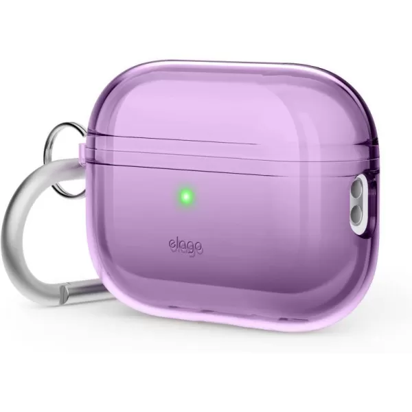 elago Compatible with AirPods Pro 2nd Generation Case Clear  Compatible with AirPods Pro 2 Case Protective Case with Keychain Transparent Wireless Charging Reduced Yellowing TransparentDeep Purple