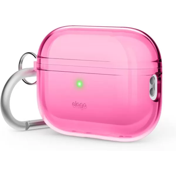 elago Compatible with AirPods Pro 2nd Generation Case Clear  Compatible with AirPods Pro 2 Case Protective Case with Keychain Transparent Wireless Charging Reduced Yellowing TransparentNeon Hotpink