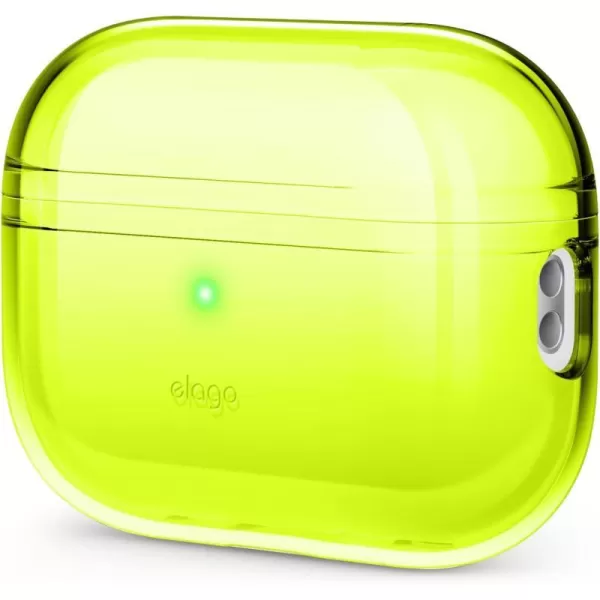 elago Compatible with AirPods Pro 2nd Generation Case Clear Cover  Compatible with AirPods Pro 2 Case Protective Case Cover Shockproof Wireless Charging Reduced Yellowing TransparentNeon Yellow