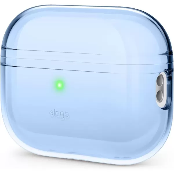 elago Compatible with AirPods Pro 2nd Generation Case Clear Cover  Compatible with AirPods Pro 2 Case Protective Case Cover Shockproof Wireless Charging Reduced Yellowing TransparentAqua Blue