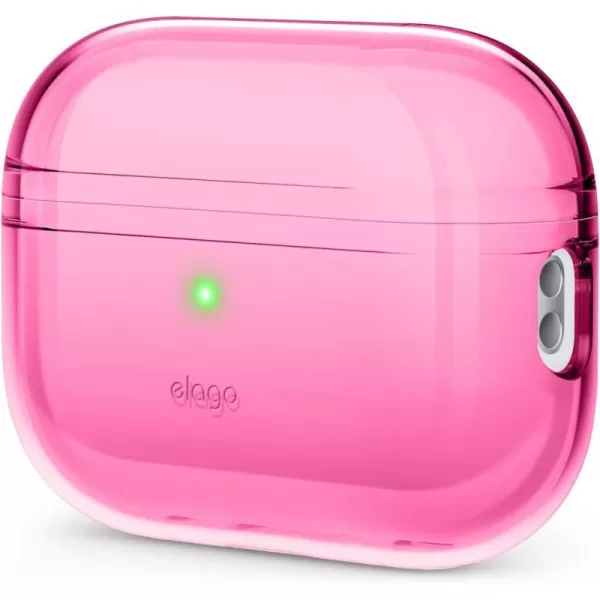 elago Compatible with AirPods Pro 2nd Generation Case Clear Cover  Compatible with AirPods Pro 2 Case Protective Case Cover Shockproof Wireless Charging Reduced Yellowing TransparentNeon Hotpink