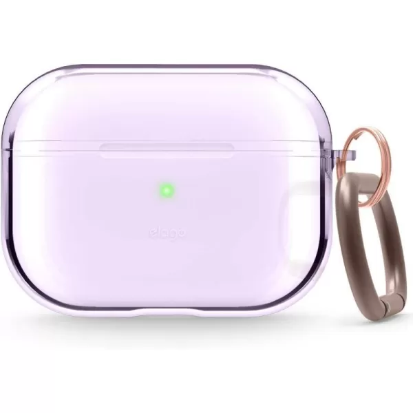 elago Compatible with AirPods Pro Case Clear  High Rating TPU Transparent Shockproof Protective Case Cover with Keychain Gel Tape Included Wireless Charging Neon YellowLavender