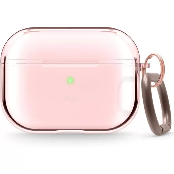 elago Compatible with AirPods Pro Case Clear  High Rating TPU Transparent Shockproof Protective Case Cover with Keychain Gel Tape Included Wireless Charging Neon YellowLovely Pink