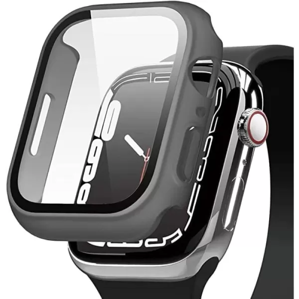 elago Compatible with Apple Watch Series 9 8 7 Screen Protector Clear Shield Compatible with iWatch 45mm 41mm Protection Hard PC  Tempered Glass Full Access Charge Directly 45mm ClearGrey Matte 41mm