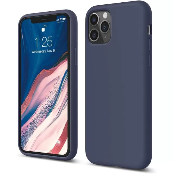 elago Compatible with iPhone 11 Case Liquid Silicone Case Full Body Protective Cover AntiScratch Soft Microfiber 61 inch RediPhone 11 Pro Jean Indigo