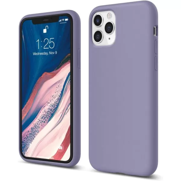 elago Compatible with iPhone 11 Case Liquid Silicone Case Full Body Protective Cover AntiScratch Soft Microfiber 61 inch RediPhone 11 Pro Lavender Grey