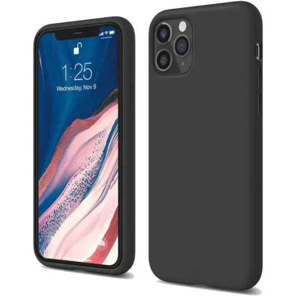 elago Compatible with iPhone 11 Case Liquid Silicone Case Full Body Protective Cover AntiScratch Soft Microfiber 61 inch RediPhone 11 Pro Max Black