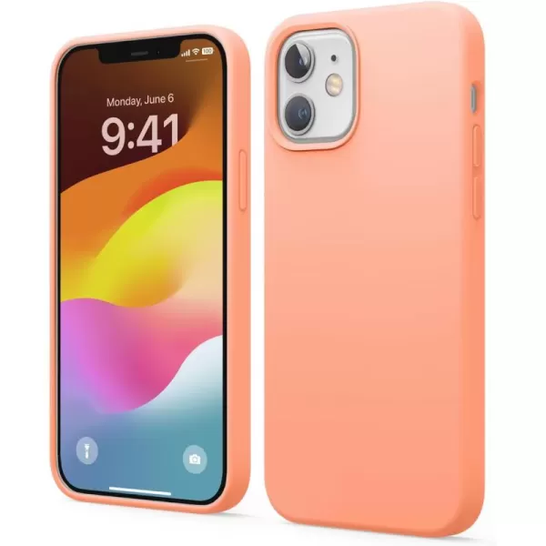 elago Compatible with iPhone 12 Mini Case Liquid Silicone Case Full Body Protective Cover Shockproof Slim Phone Case AntiScratch Soft Microfiber Lining 54 inch OrangeiPhone 12  iPhone 12 Pro Orange