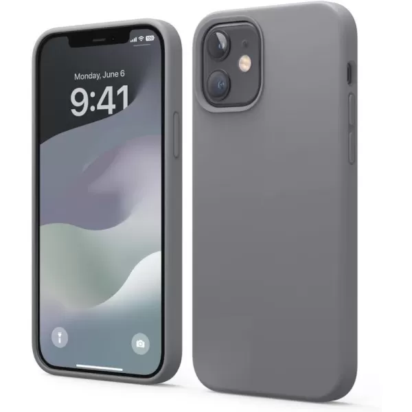 elago Compatible with iPhone 12 Mini Case Liquid Silicone Case Full Body Protective Cover Shockproof Slim Phone Case AntiScratch Soft Microfiber Lining 54 inch OrangeiPhone 12  iPhone 12 Pro Dark Grey