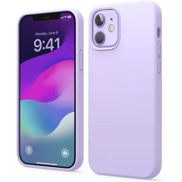 elago Compatible with iPhone 12 Mini Case Liquid Silicone Case Full Body Protective Cover Shockproof Slim Phone Case AntiScratch Soft Microfiber Lining 54 inch OrangeiPhone 12  iPhone 12 Pro Lavender