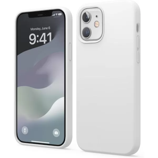 elago Compatible with iPhone 12 Mini Case Liquid Silicone Case Full Body Protective Cover Shockproof Slim Phone Case AntiScratch Soft Microfiber Lining 54 inch OrangeiPhone 12  iPhone 12 Pro White