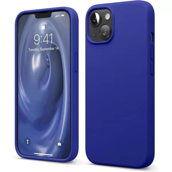 elago Compatible with iPhone 13 Case Liquid Silicone Case Full Body Screen Camera Protective Cover Shockproof Slim Phone Case AntiScratch Soft Microfiber Lining 61 inch Pastel GreenCobalt Blue