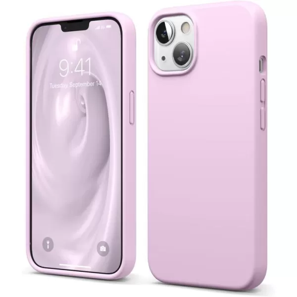 elago Compatible with iPhone 13 Case Liquid Silicone Case Full Body Screen Camera Protective Cover Shockproof Slim Phone Case AntiScratch Soft Microfiber Lining 61 inch Pastel GreenLight Lilac