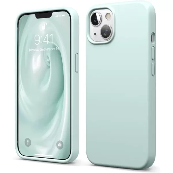 elago Compatible with iPhone 13 Case Liquid Silicone Case Full Body Screen Camera Protective Cover Shockproof Slim Phone Case AntiScratch Soft Microfiber Lining 61 inch Pastel GreenGreen