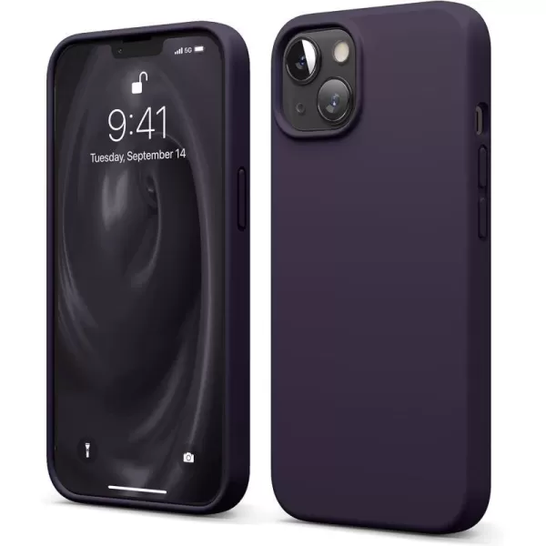 elago Compatible with iPhone 13 Case Liquid Silicone Case Full Body Screen Camera Protective Cover Shockproof Slim Phone Case AntiScratch Soft Microfiber Lining 61 inch Pastel GreenDeep Purple