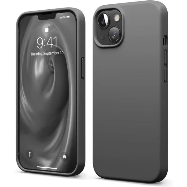 elago Compatible with iPhone 13 Case Liquid Silicone Case Full Body Screen Camera Protective Cover Shockproof Slim Phone Case AntiScratch Soft Microfiber Lining 61 inch Pastel GreenDark Grey