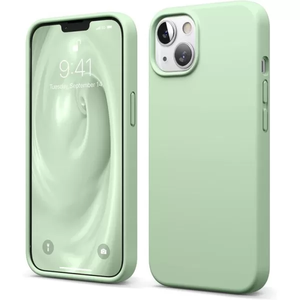 elago Compatible with iPhone 13 Case Liquid Silicone Case Full Body Screen Camera Protective Cover Shockproof Slim Phone Case AntiScratch Soft Microfiber Lining 61 inch Pastel GreenPastel Green