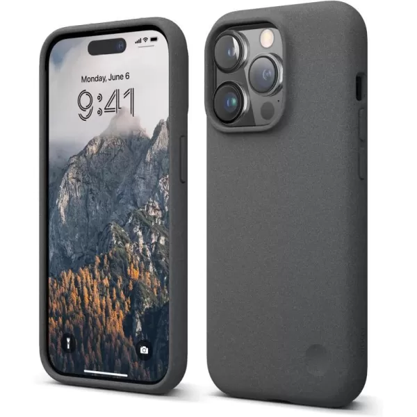 elago Compatible with iPhone 14 Pro Max Case Pebble Case Full Body Protective Cover Shockproof Special Pebble Coated Slim AntiScratch 67 inch City GreyDark Grey