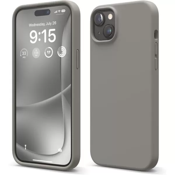 elago Compatible with iPhone 15 Plus Case Liquid Silicone Case Full Body Protective Cover Shockproof Slim Phone Case AntiScratch Soft Microfiber Lining 67 inch Lovely PinkMedium Grey