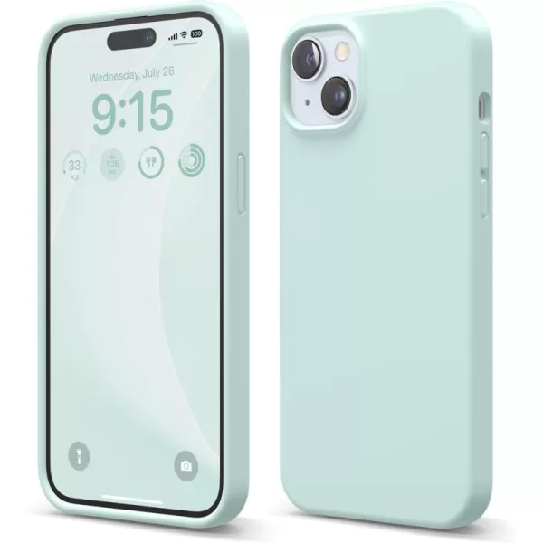 elago Compatible with iPhone 15 Plus Case Liquid Silicone Case Full Body Protective Cover Shockproof Slim Phone Case AntiScratch Soft Microfiber Lining 67 inch Lovely PinkMint