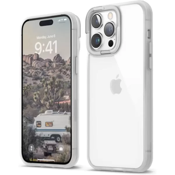 elago Dual Clear Case Compatible with iPhone 14 Pro Max Case Clear  67 Inch  PC  TPU Hybrid Technology Reduced Yellowing Crystal Clear Shockproof Bumper Cover Full Body Protection WhiteWhite