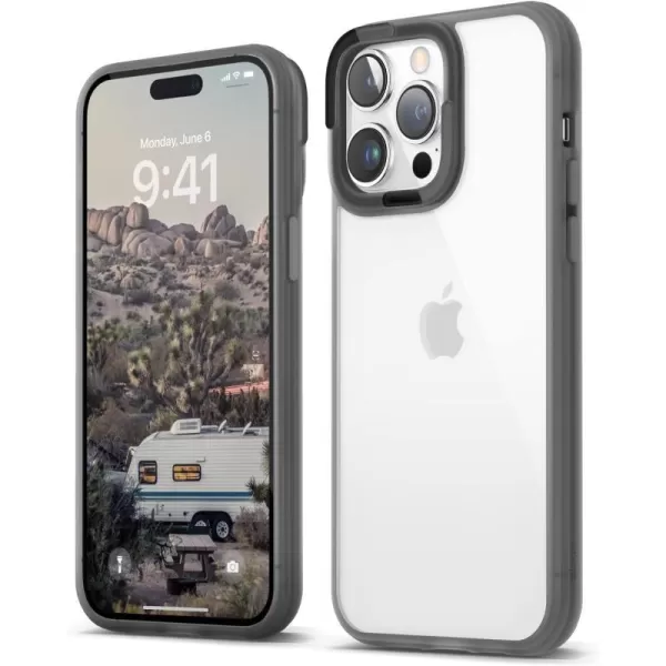 elago Dual Clear Case Compatible with iPhone 14 Pro Max Case Clear  67 Inch  PC  TPU Hybrid Technology Reduced Yellowing Crystal Clear Shockproof Bumper Cover Full Body Protection WhiteBlack