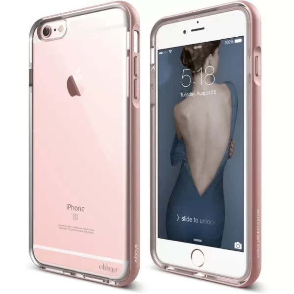 elago DualisticCrystal Silver  Premium Aluminum BumperDual LayerPremium Hybrid Construction  for iPhone 66S PlusTransparency  Rose Gold