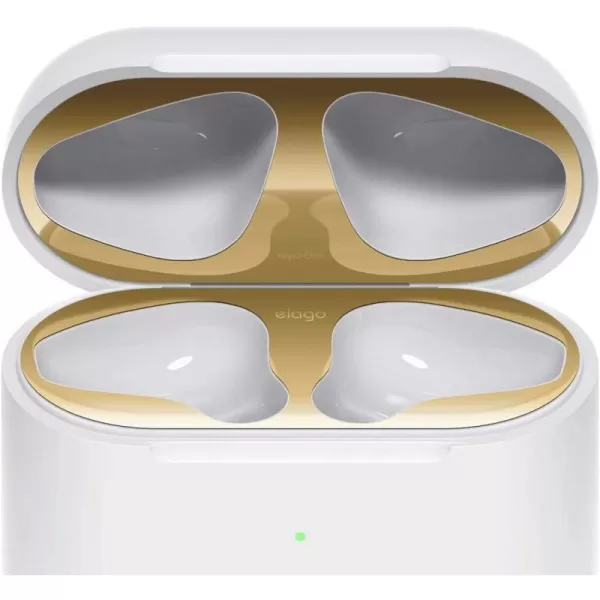 elago Dust Guard Compatible with AirPods 2 Rose Gold 1 Set DustProof Metal Cover Luxurious Finish Must Watch Installation Video  Wireless Charging Case US Patent RegisteredGold