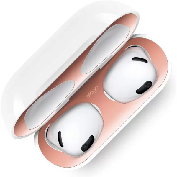 elago Dust Guard Compatible with AirPods 3 Case DustProof Sticker Compatible with AirPods 3rd Generation Case 2021 Protection from Iron amp Metal Shavings Clean Your AirPods 1 Set Dark GreyRose Gold